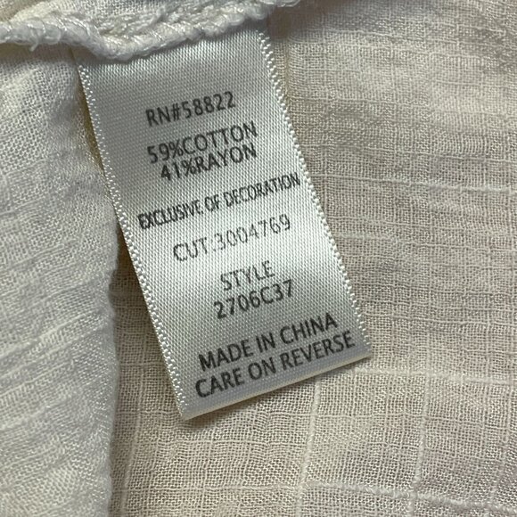 Max Studio Cottagecore Boho Crochet Peasant Top Size M Ivory - Picture 11 of 12